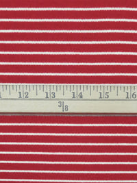 Cardinal Red/White Cotton/Polyester Horizontal Stripe Interlock Knit 62W