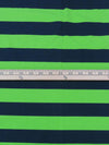 Kiwi Green/Muted Midnight Navy Cotton/Lycra Large Horizontal Stripe Print Jersey Knit 62W