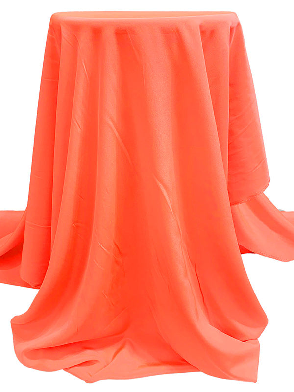 Neon Peach 100% Silk Crepe de Chine - NY Designer - 43W