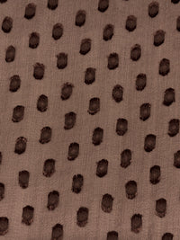 Cocoa Brown Silk/Rayon Swiss Dot Chiffon - NY Designer - 43W