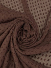 Cocoa Brown Silk/Rayon Swiss Dot Chiffon - NY Designer - 43W