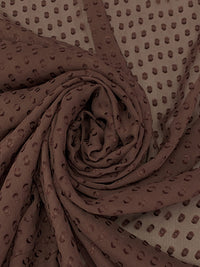 Cocoa Brown Silk/Rayon Swiss Dot Chiffon - NY Designer - 43W