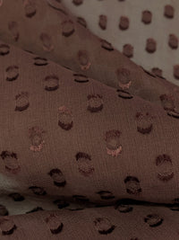 Cocoa Brown Silk/Rayon Swiss Dot Chiffon - NY Designer - 43W