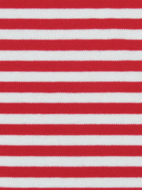 White/Candy Red Cotton/Polyester Horizontal Stripe Interlock Knit 62W