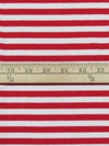 White/Candy Red Cotton/Polyester Horizontal Stripe Interlock Knit 62W