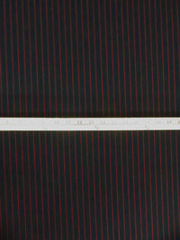 Black/Red Polyester/Wool Vertical Pinstripe Weave Suiting 61W