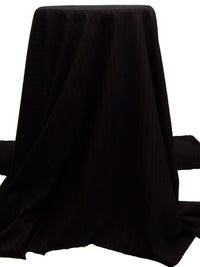 Black/Red Polyester/Wool Vertical Pinstripe Weave Suiting 61W