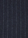 Heathered Slate Blue/Pale Cloud Gray Wool/Nylon Vertical Stripe Flannel Suiting - NY Designer - 55W