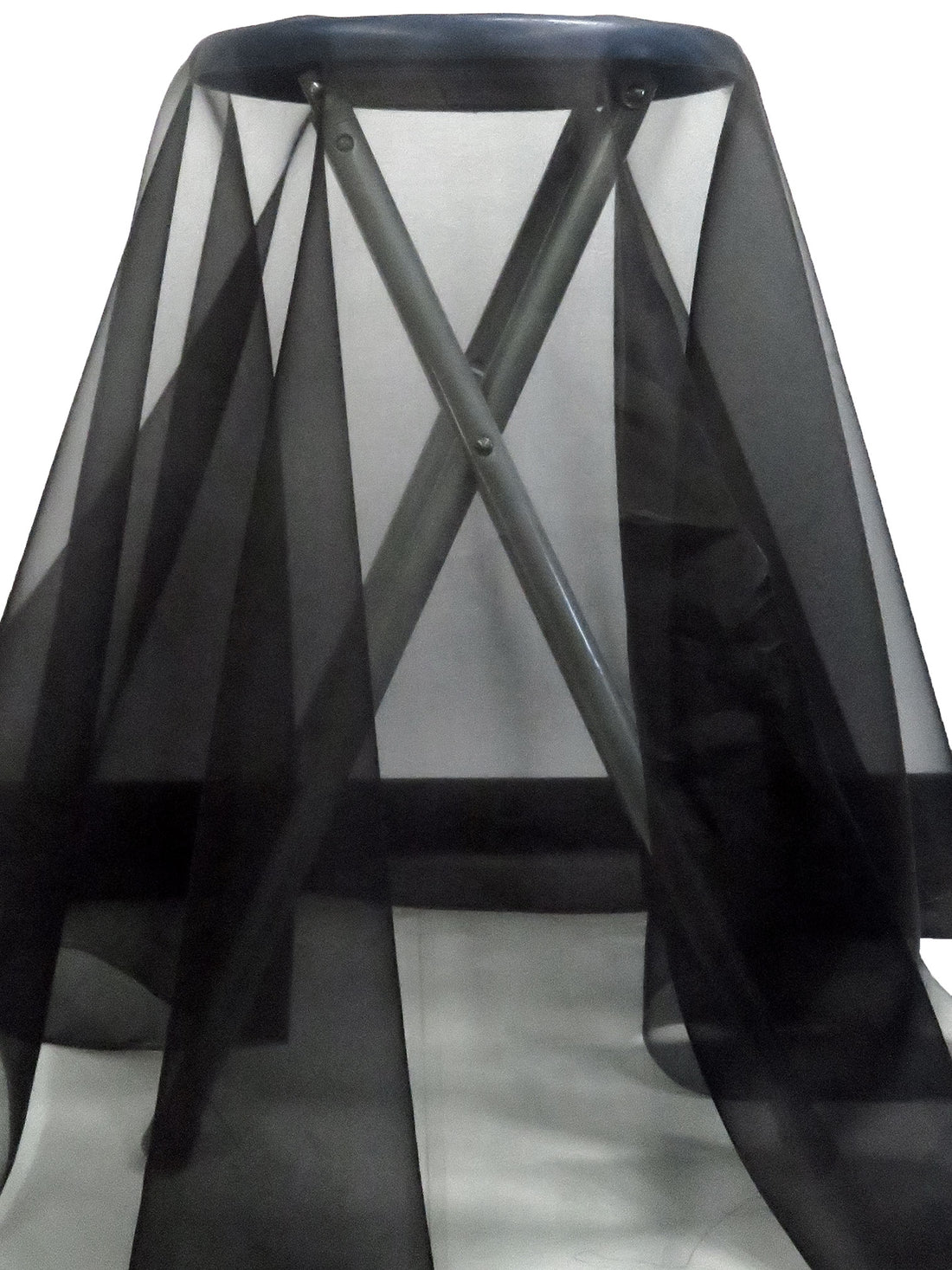 Black 100% Silk Organza - NY Designer - 55W