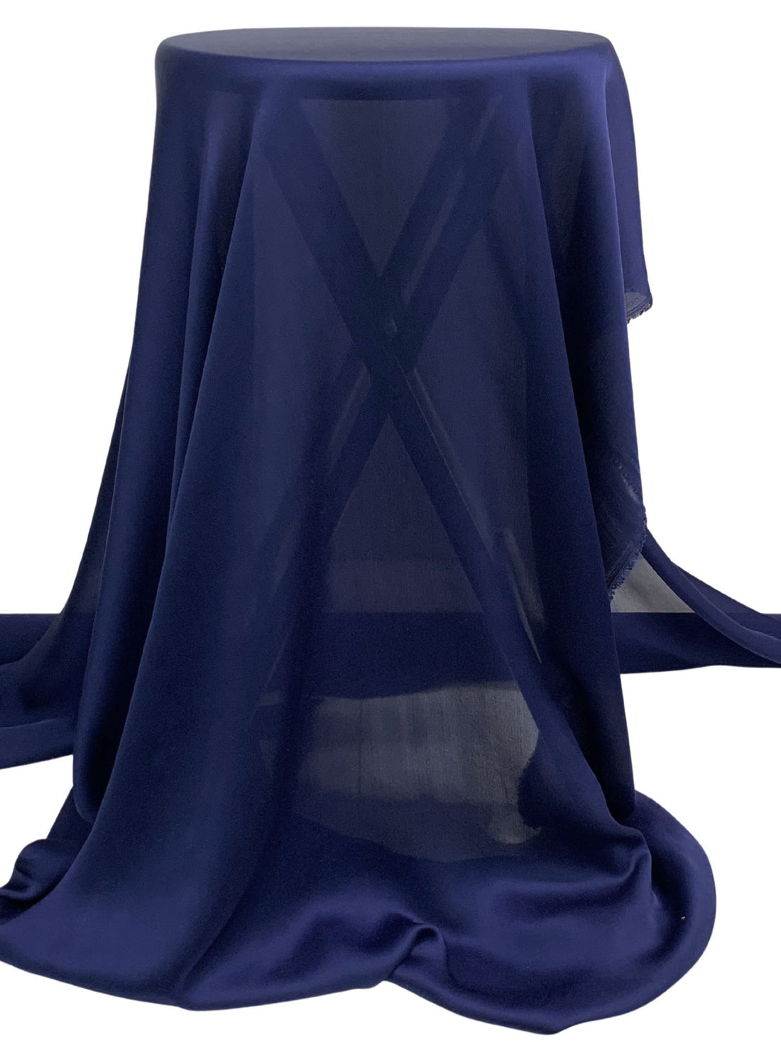 Navy 100% Silk Double Georgette - NY Designer - 44W