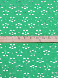 Shamrock Green Polyester/Lycra Abstract Weave Eyelet Knit 54W