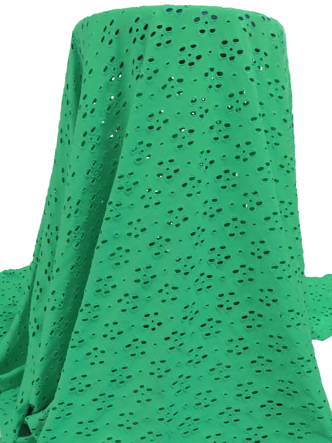 Shamrock Green Polyester/Lycra Abstract Weave Eyelet Knit 54W