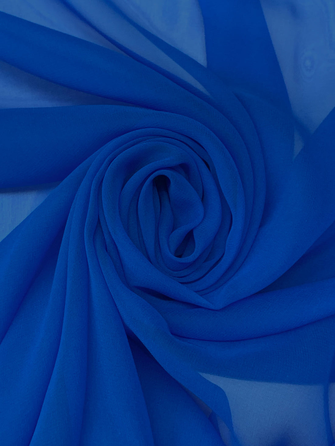 Cobalt Blue 100% Silk Chiffon - NY Designer - 43W