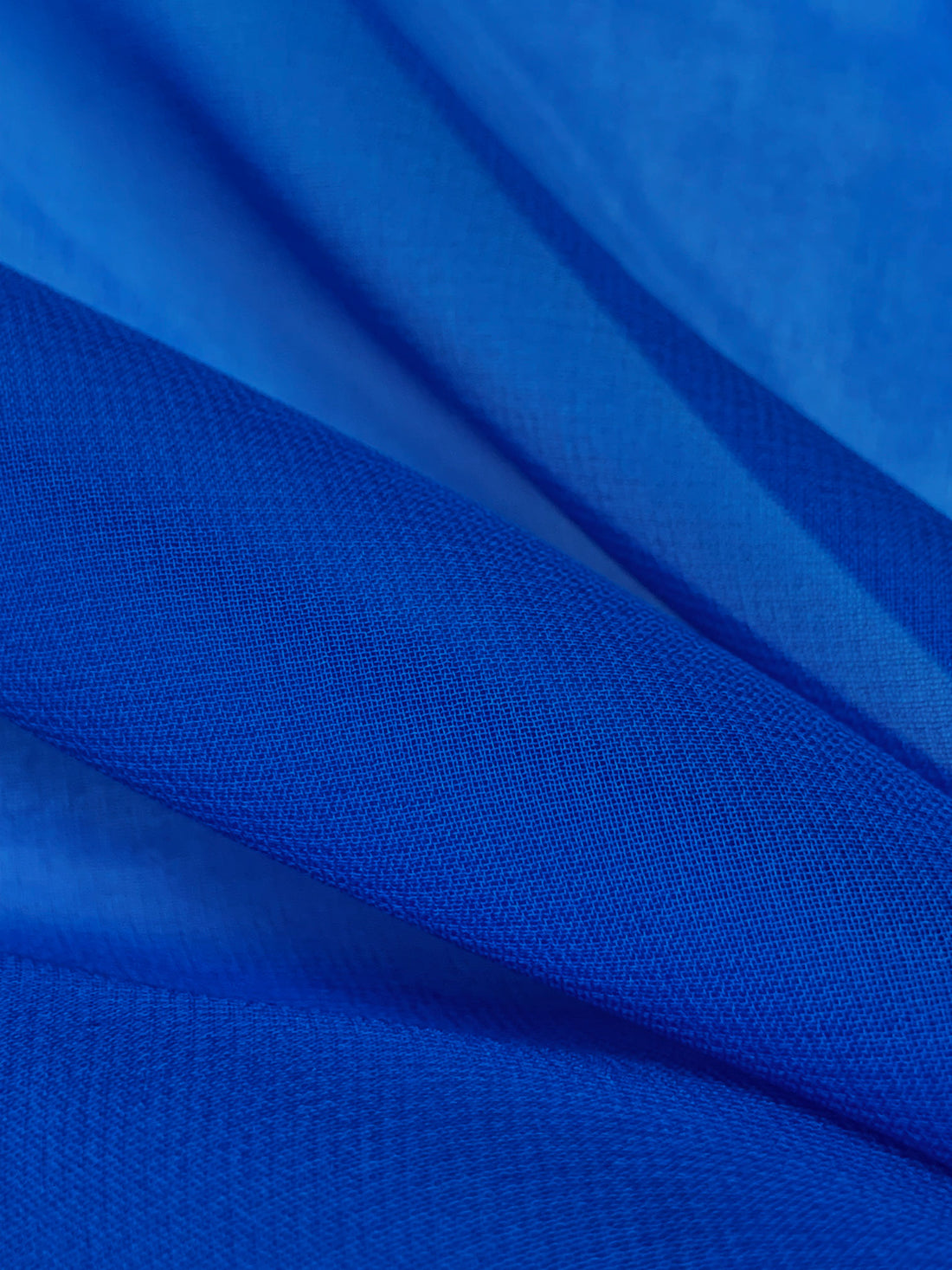 Cobalt Blue 100% Silk Chiffon - NY Designer - 43W
