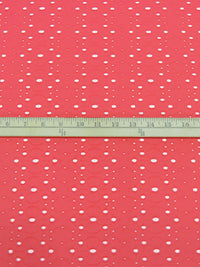 Vivid Dark Coral Pink Polyester/Lycra Abstract Floral Weave Eyelet Knit 54W