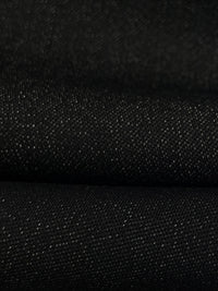 Muted Cool Black Cotton/Polyester/Lycra Stretch Sateen Denim - NY Designer - 56W