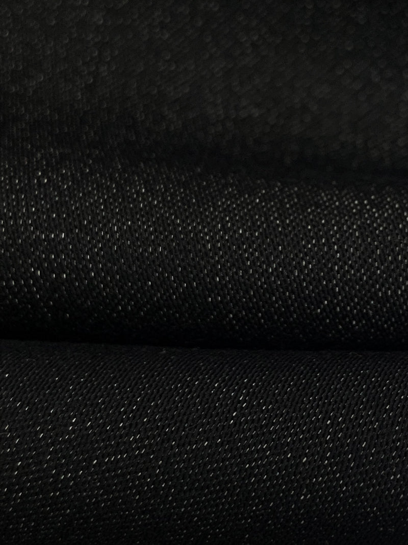 Muted Cool Black Cotton/Polyester/Lycra Stretch Sateen Denim - NY Designer - 56W