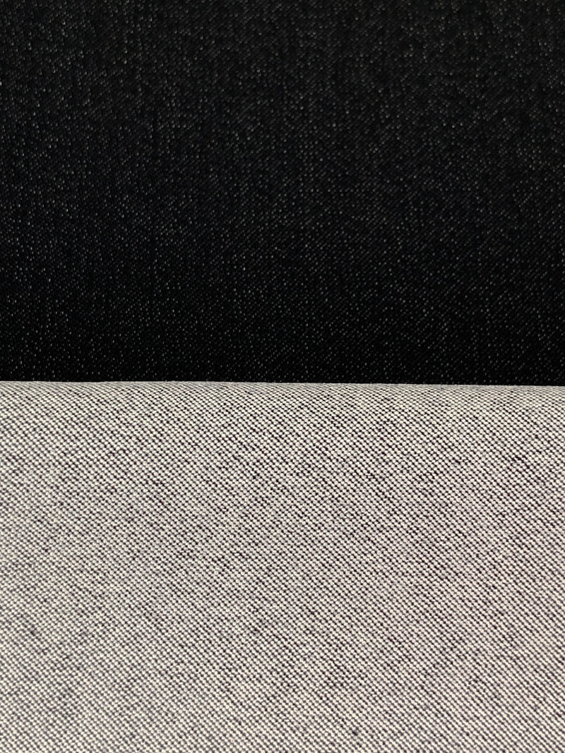 Muted Cool Black Cotton/Polyester/Lycra Stretch Sateen Denim - NY Designer - 56W