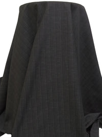 Charcoal Gray/Dark Brown/Pale Gray/Multi Cotton/Nylon Vertical Stripe Herringbone Weave Jacquard Woven - Imported From Italy - 57W