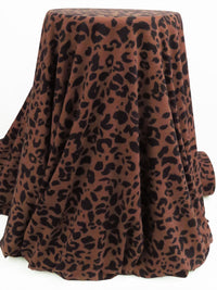Terra Cotta Brown/Black Polyester/Lycra Animal Print French Terry Knit 57W