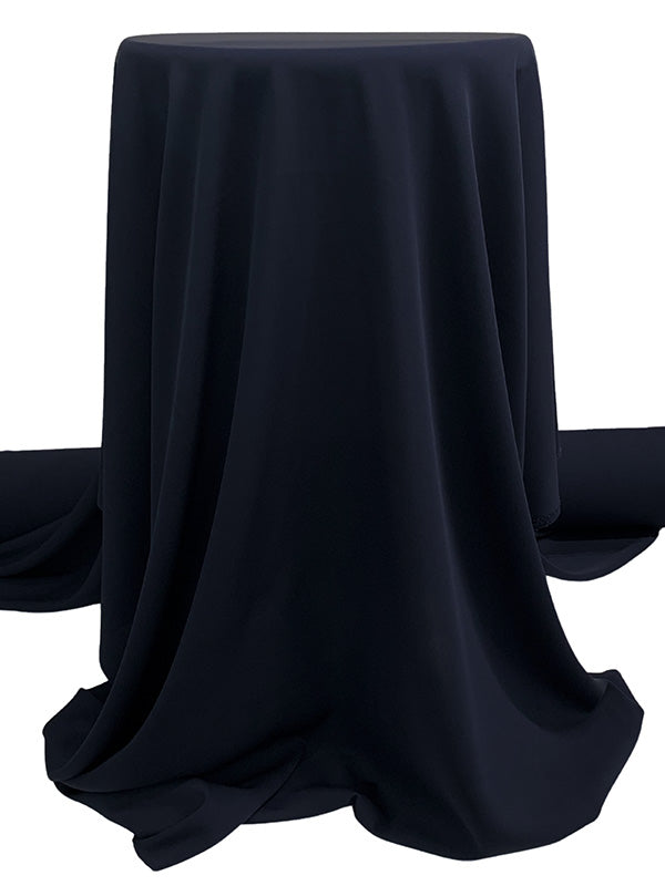 Dark Navy Silk/Lycra Double Georgette - Oscar de la Renta - 40W