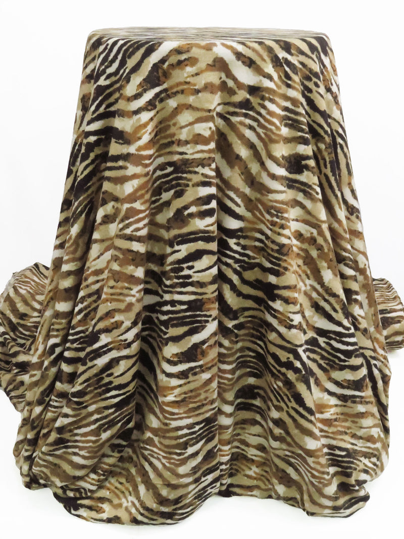 Chocolate/Ink Black/Sisal/Multi Polyester/Lycra Animal Print French Terry Knit 59W