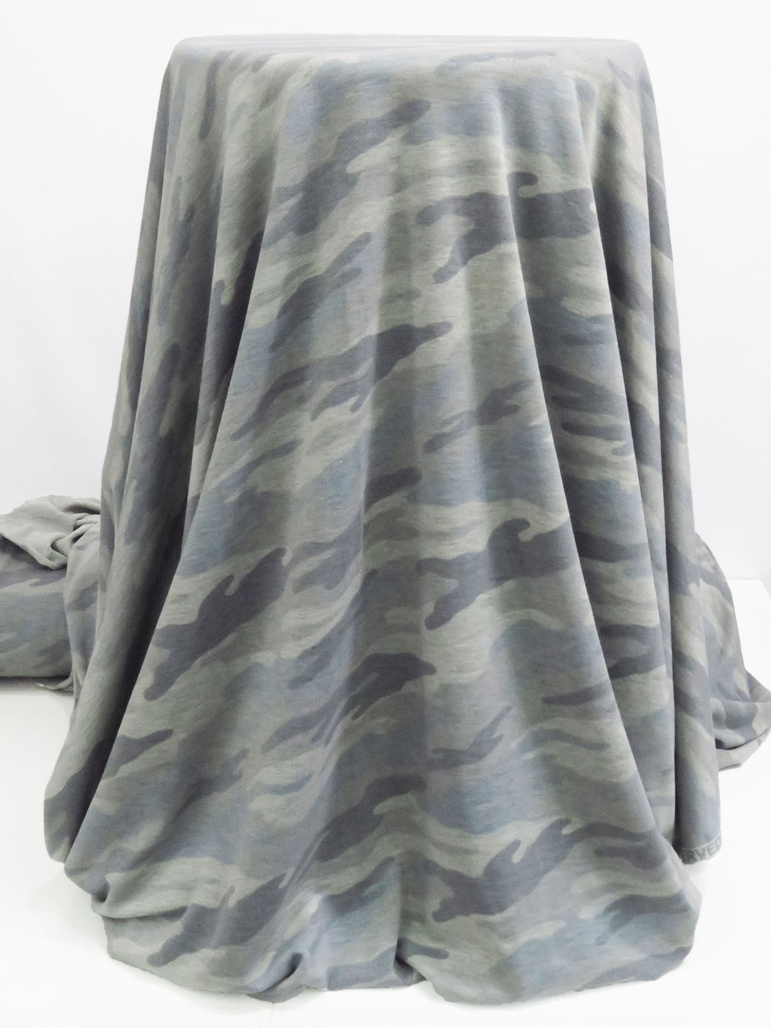 Pewter Gray/Tungsten Gray/Muted Misty Blue/Multi Polyester/Lycra Heathered Camouflage Print French Terry Knit 60W