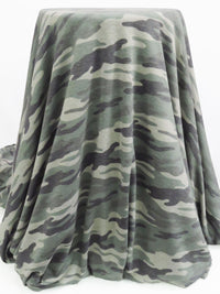 Kale Green/Wet Cement/Muted Black/Multi Polyester/Lycra Heathered Camouflage Print French Terry Knit 60W