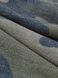 Dark Olive/Muted Black/Pale Cedar Brown/Multi Polyester/Lycra Heathered Camouflage Print French Terry Knit 60W