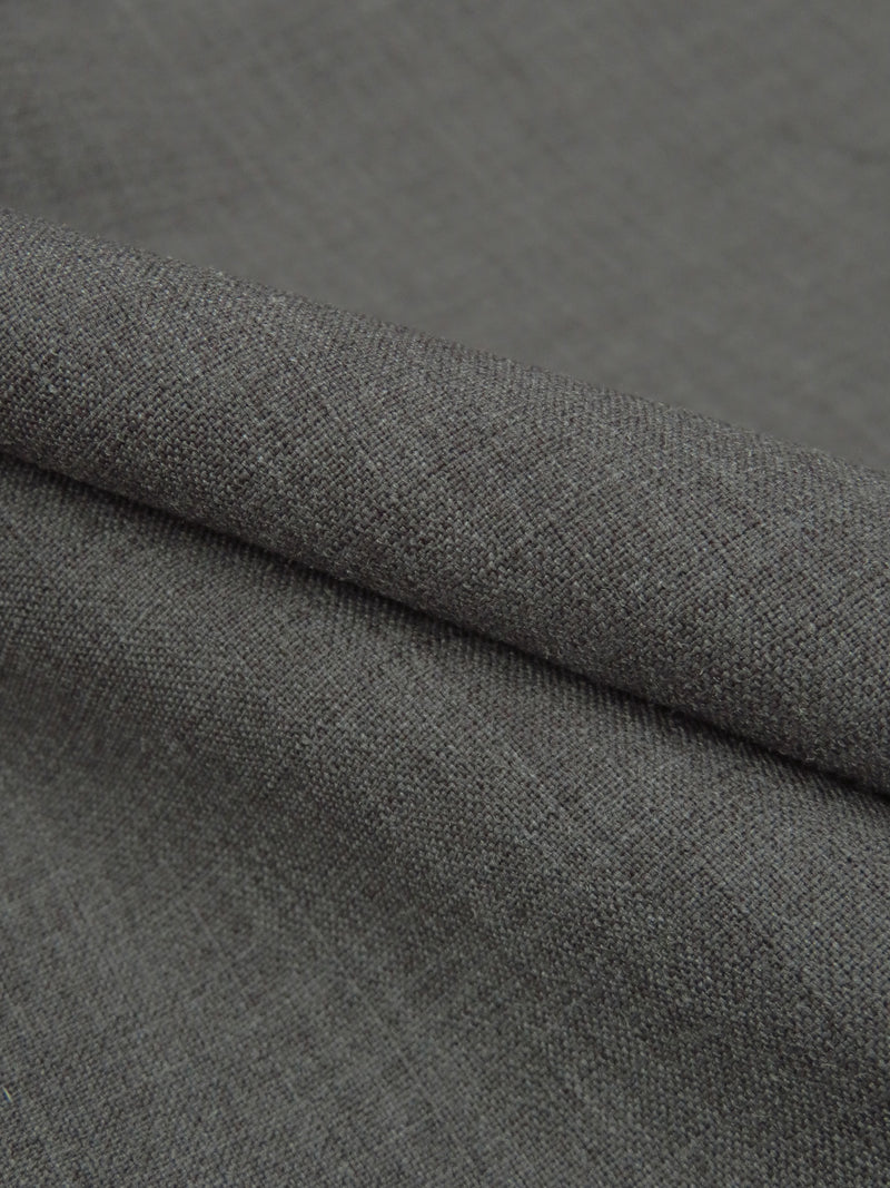 Battleship Gray Worsted Wool/Nylon Slubbed Suiting - NY Designer - 58W