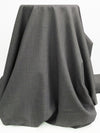 Battleship Gray Worsted Wool/Nylon Slubbed Suiting - NY Designer - 58W