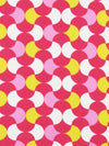 Paradise Pink/White/Bubblegum Pink/Sunflower Yellow Polyester/Lycra Retro Fan Print Double Brushed Knit 58W