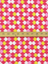 Paradise Pink/White/Bubblegum Pink/Sunflower Yellow Polyester/Lycra Retro Fan Print Double Brushed Knit 58W