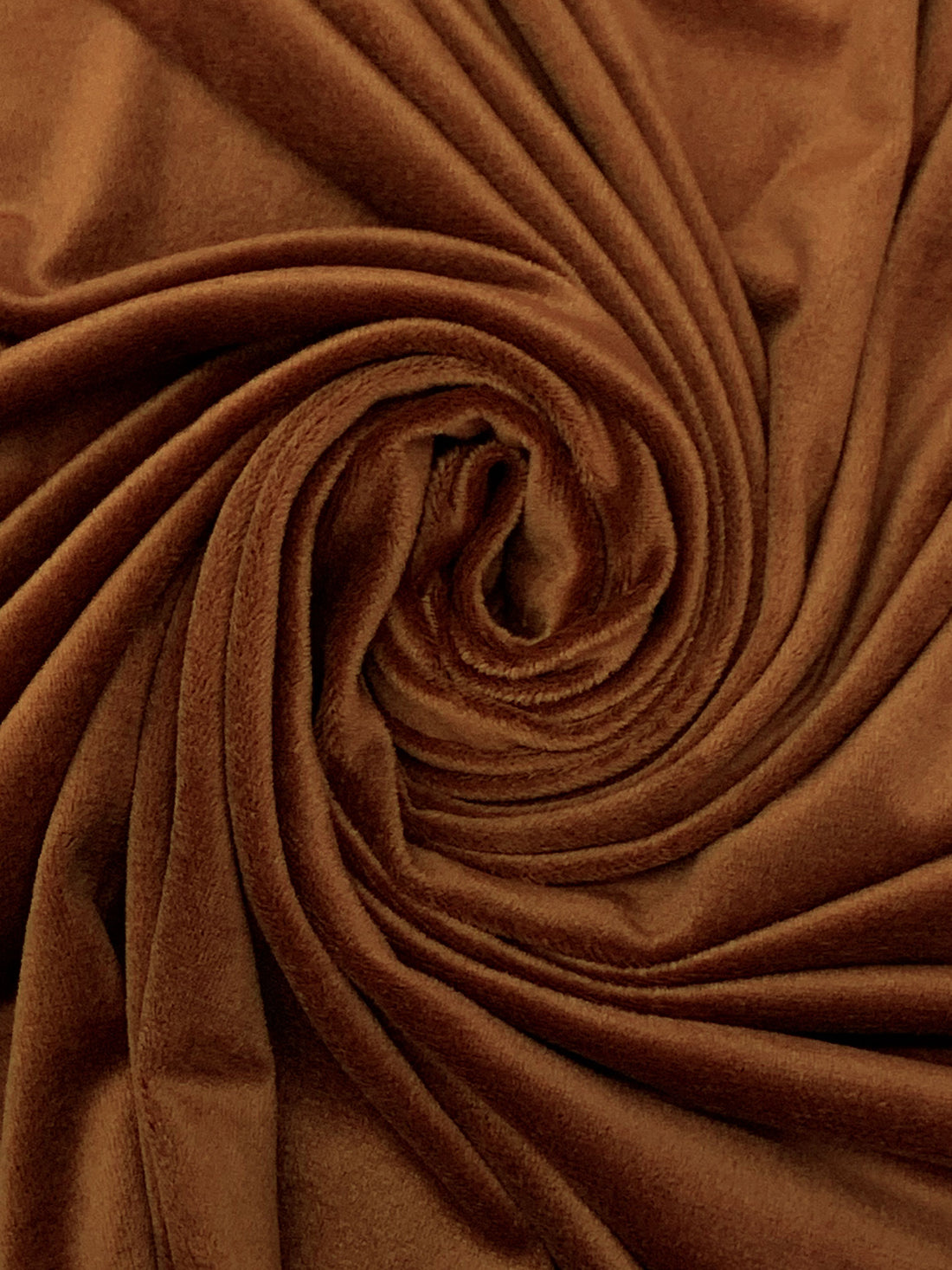 Dark Caramel Polyester/Lycra Velour Knit 60W