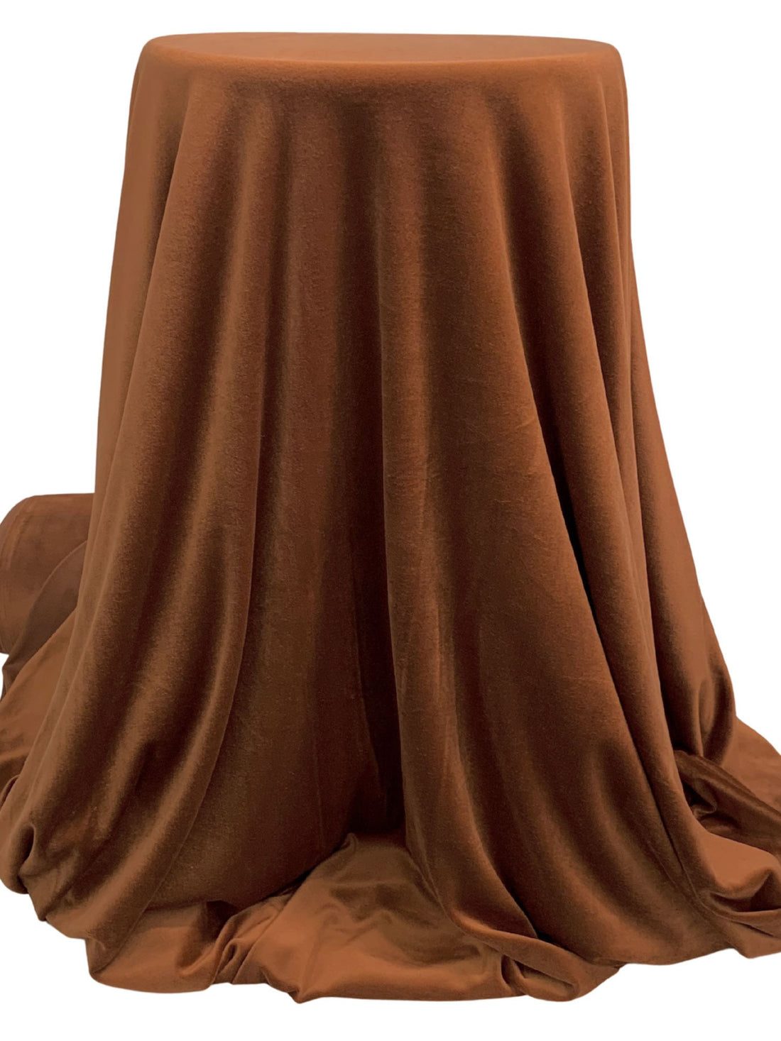 Dark Caramel Polyester/Lycra Velour Knit 60W