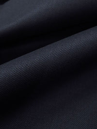 Muted Midnight Navy 100% Worsted Wool Twill Suiting - NY Designer - 57W