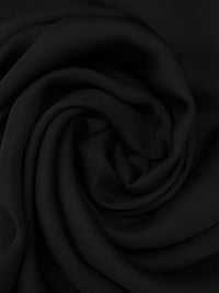 Jet Black 100% Silk Double Georgette - NY Designer - 44W