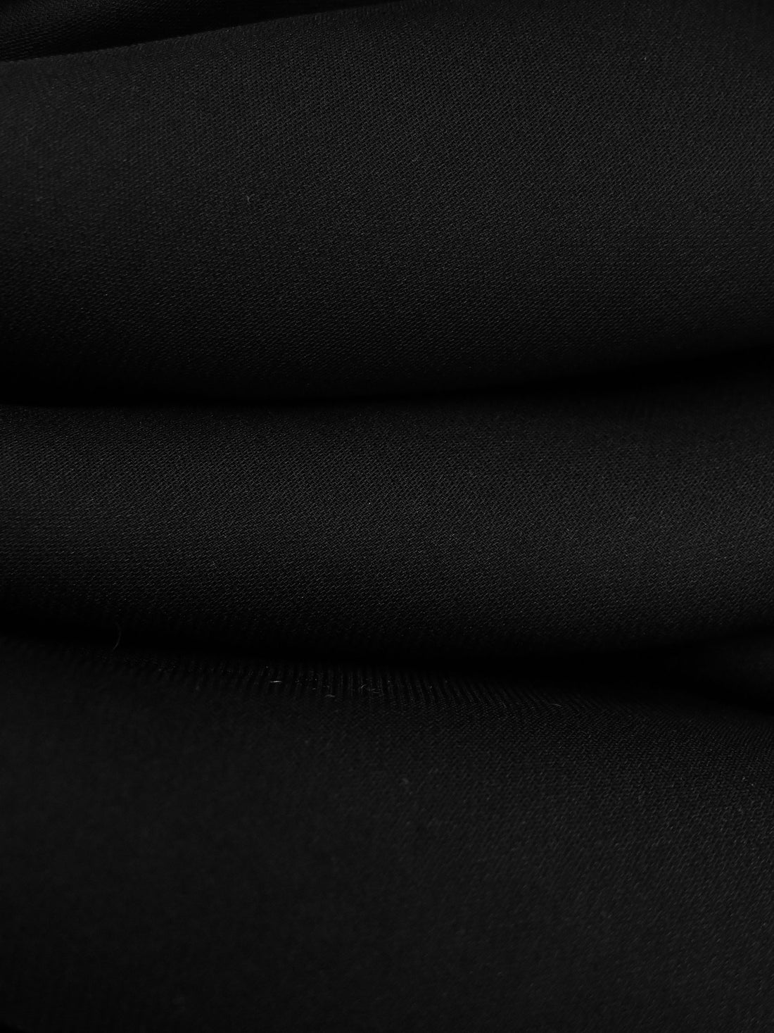 Jet Black 100% Silk Double Georgette - NY Designer - 44W