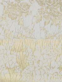 Gold/White Polyester/Metallic Floral Cluster Weave Jacquard - NY Designer - 54W