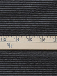 Black/Dark Gunmetal Gray 100% Polyester Corded Double Knit - NY Designer - 58W