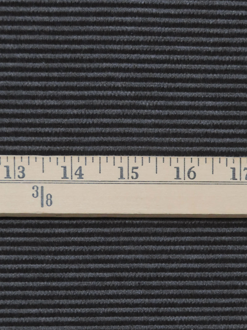 Black/Dark Gunmetal Gray 100% Polyester Corded Double Knit - NY Designer - 58W