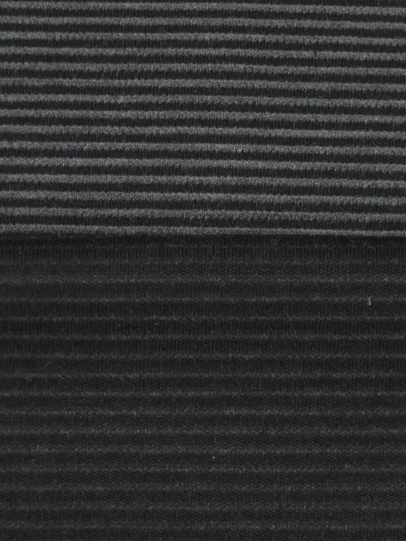 Black/Dark Gunmetal Gray 100% Polyester Corded Double Knit - NY Designer - 58W