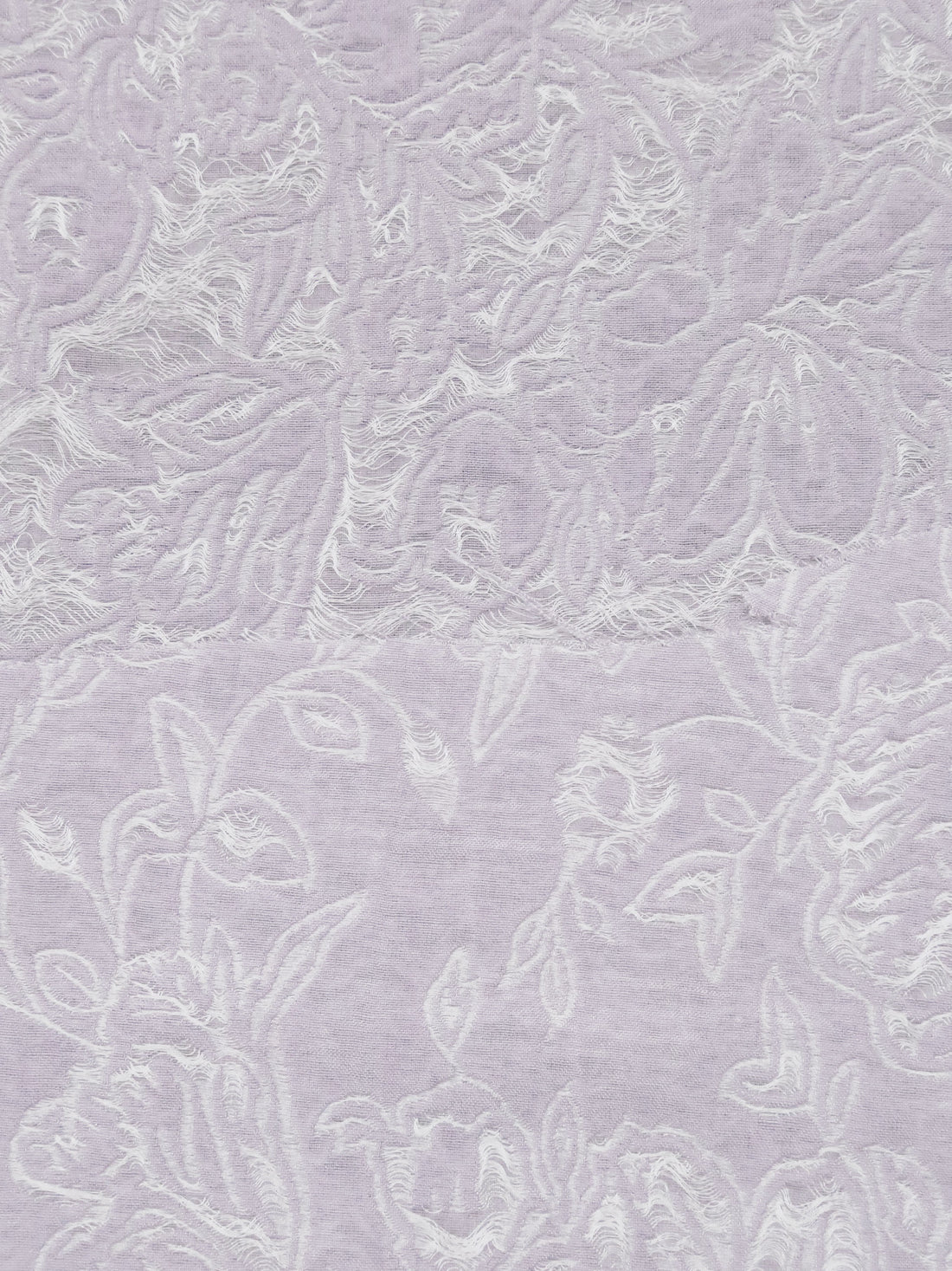 Dusty Lavender Mist/Off-White Polyester/Rayon Floral Double Weave Jacquard - NY Designer - 56W