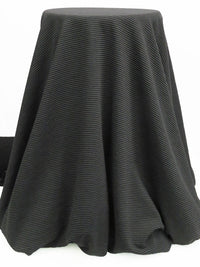 Black/Dark Gunmetal Gray 100% Polyester Corded Double Knit - NY Designer - 58W