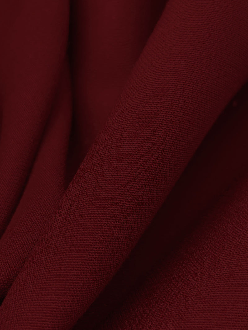 Royal Maroon Worsted Wool/Polyester Double Weave Suiting - NY Designer - 58W