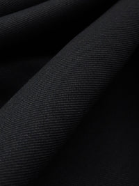 Sable Black 100% Worsted Wool Fine Twill Suiting - NY Designer - 58W