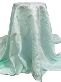 Pastel Teal 100% Polyester Floral Print Satin Jacquard - NY Designer - 64W