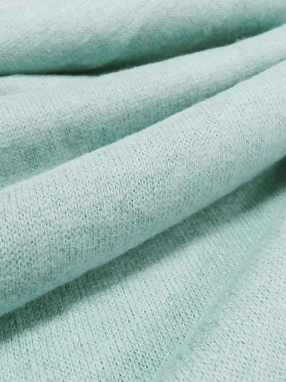 Duck Egg Blue Rayon/Polyester/Lycra Brushed Heathered Sweater Knit 61W