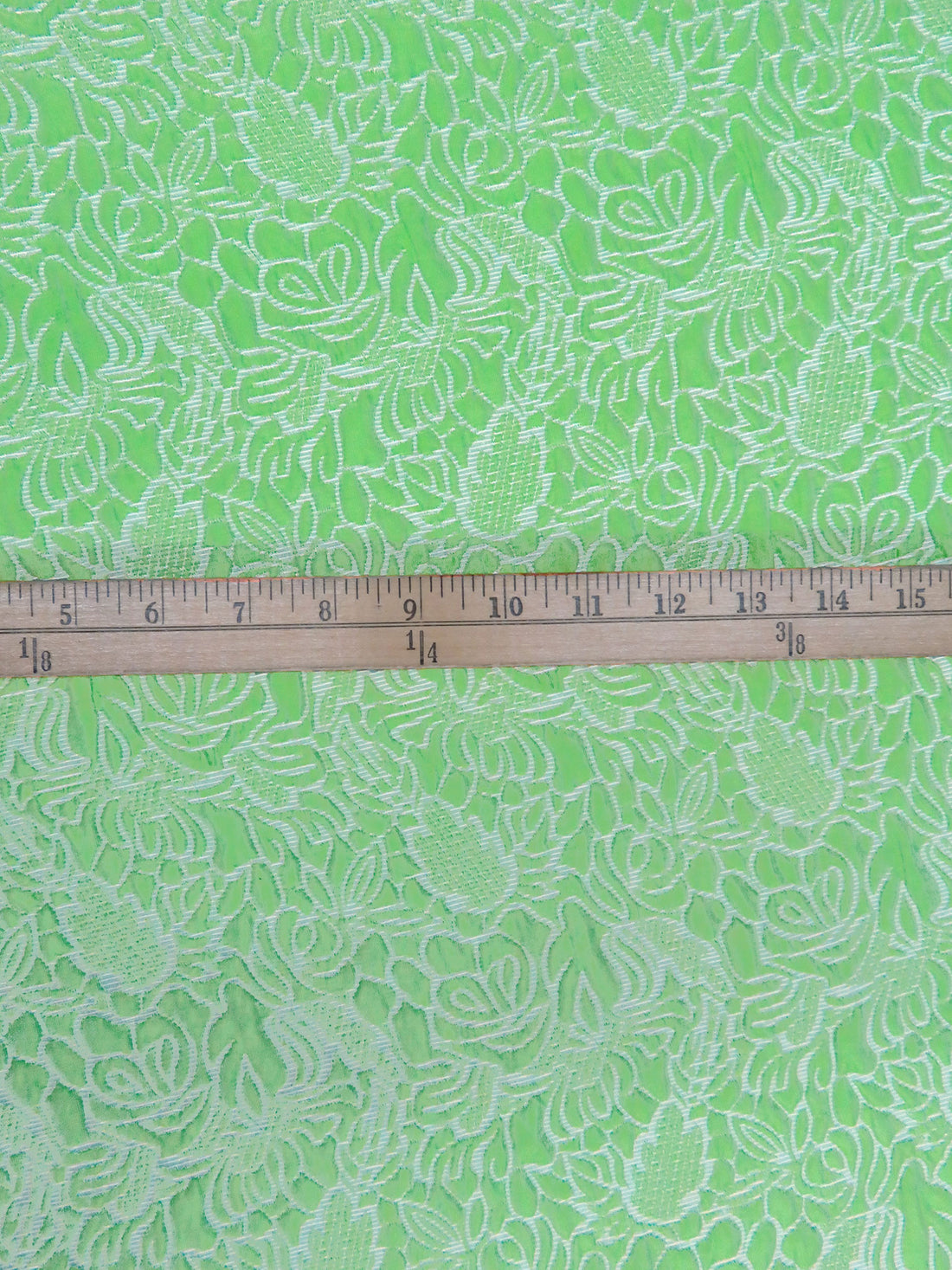 Mantis Green 100% Polyester Floral Weave Jacquard  - NY Designer - 62W