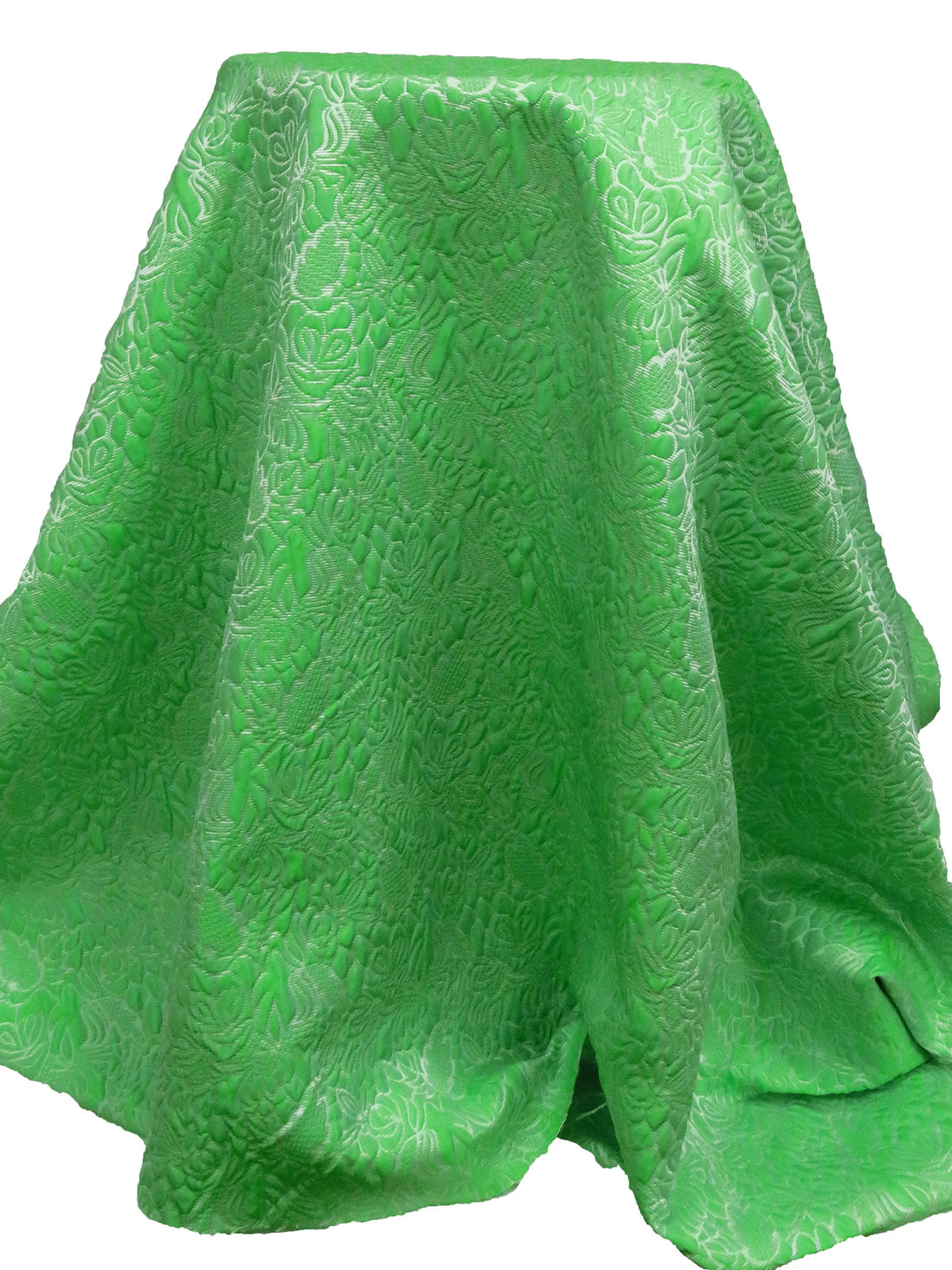 Mantis Green 100% Polyester Floral Weave Jacquard  - NY Designer - 62W